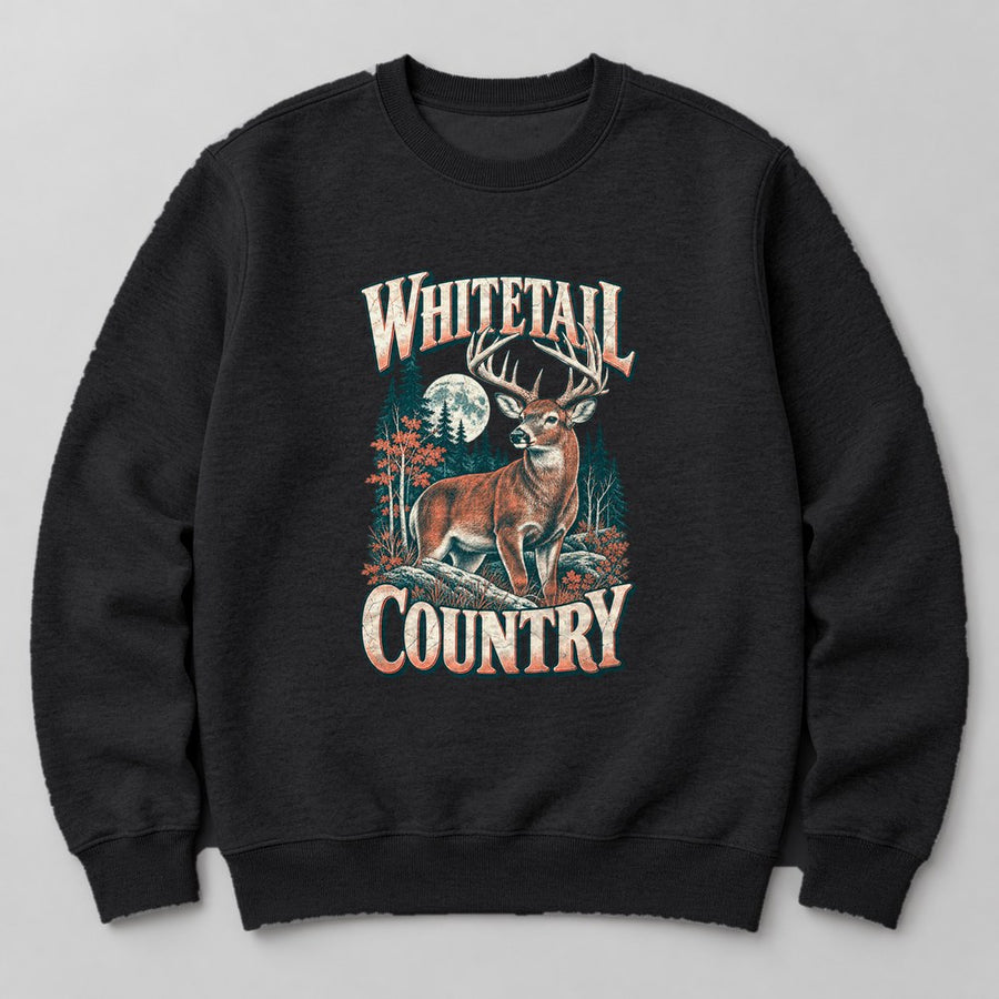 Whitetail Country Sweatshirt in Black
