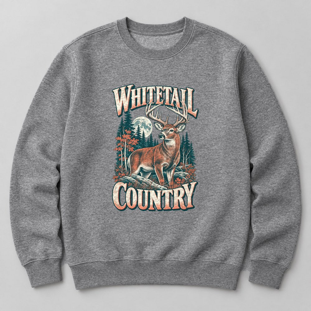 Whitetail Country Sweatshirt in Heather Grey