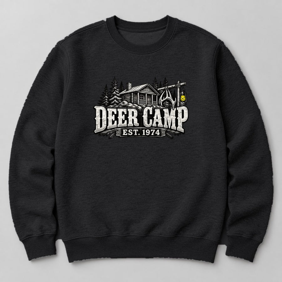 Deer Camp Est. 1974 Sweatshirt in Black
