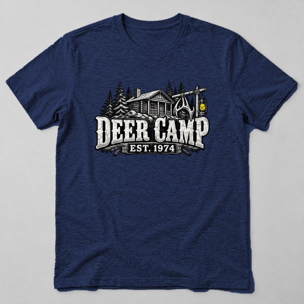 Deer Camp Est. 1974 T-Shirt in Navy