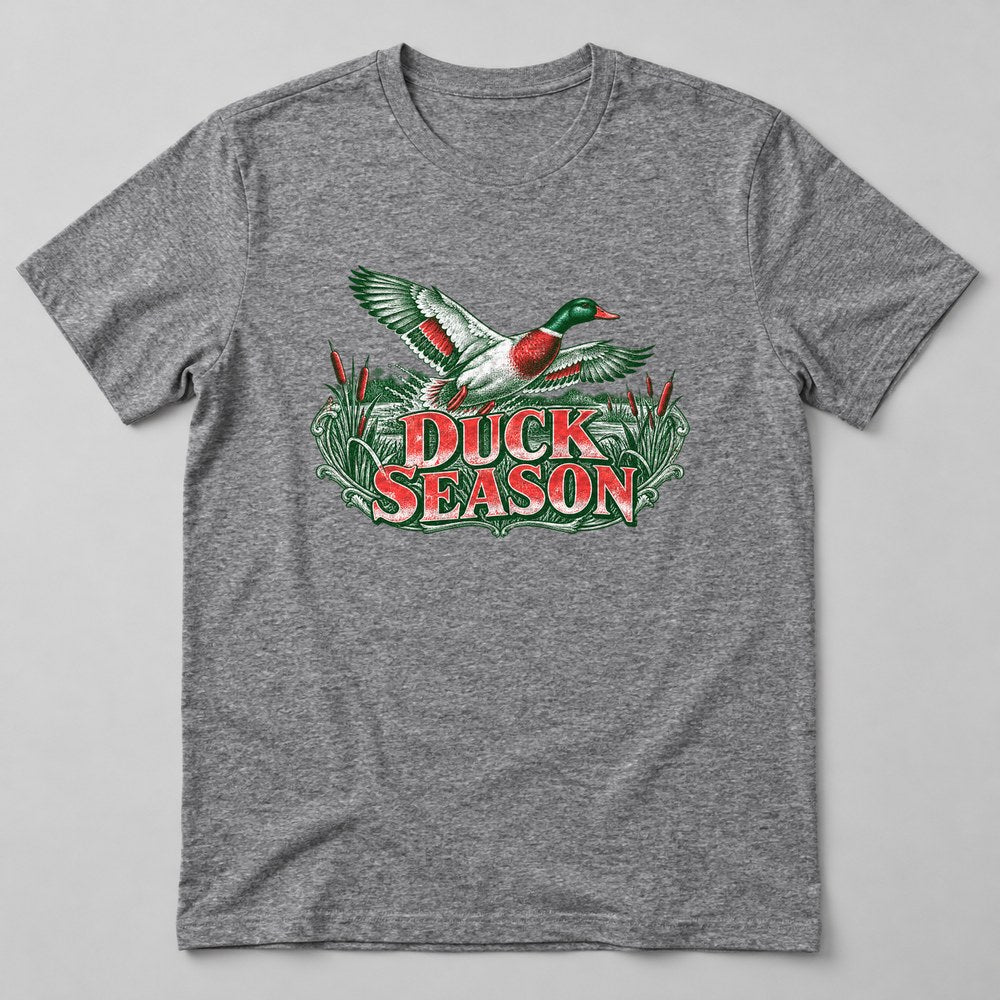 Duck Season T-Shirt in Heather Grey