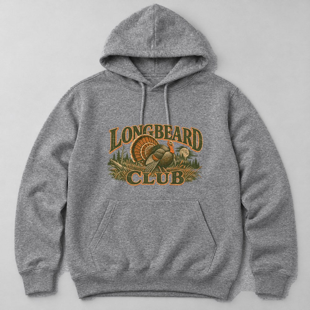Longbeard Club Hoodie in Heather Grey