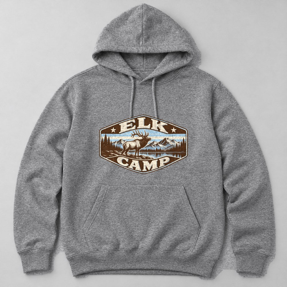 Elk Camp Hoodie in Heather Grey