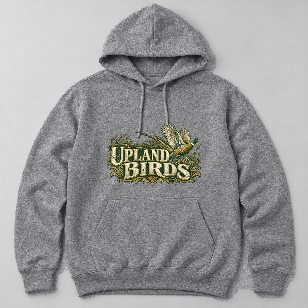 Upland Birds Hoodie in Heather Grey