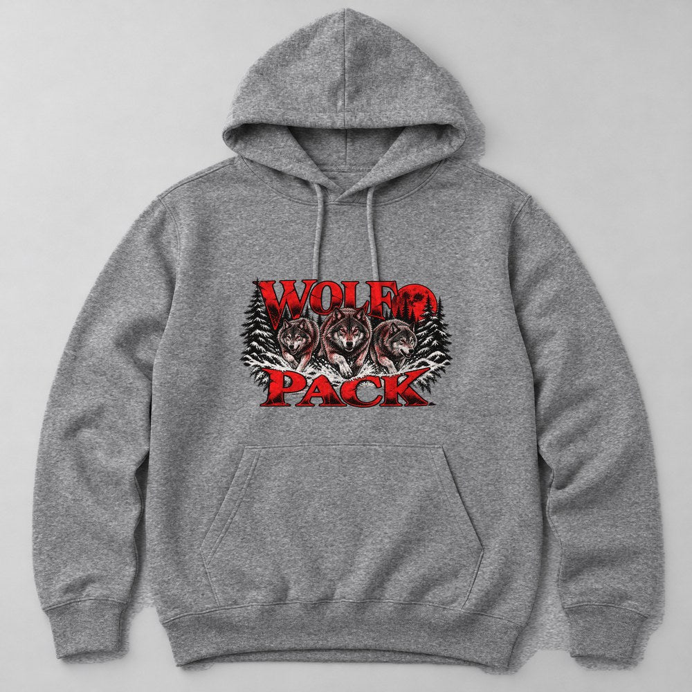 Wolf Pack Hoodie in Heather Grey