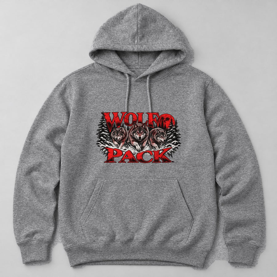 Wolf Pack Hoodie in Heather Grey