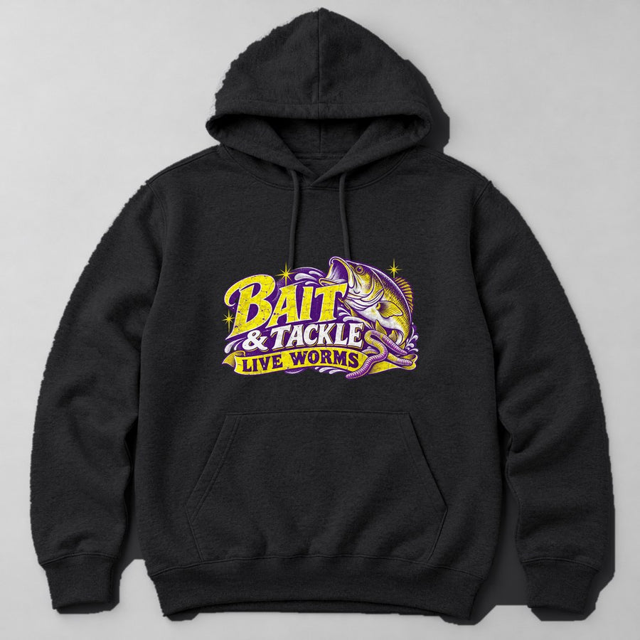 Bait & Tackle Live Worms Hoodie in Black
