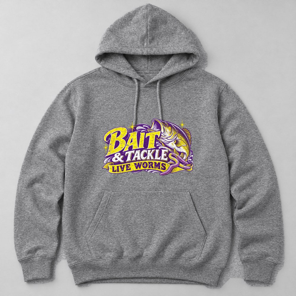 Bait & Tackle Live Worms Hoodie in Heather Grey