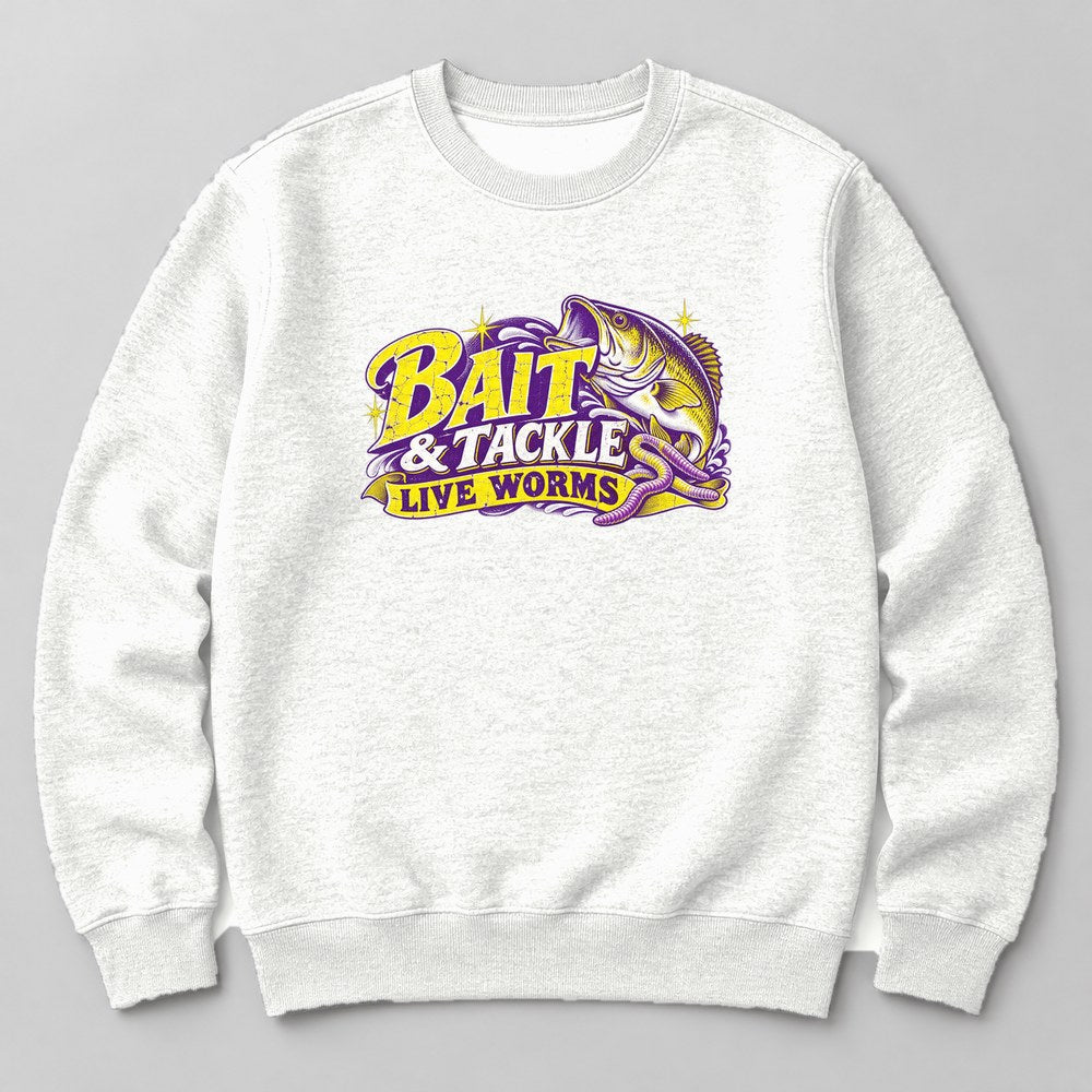 Bait & Tackle Live Worms Sweatshirt in White