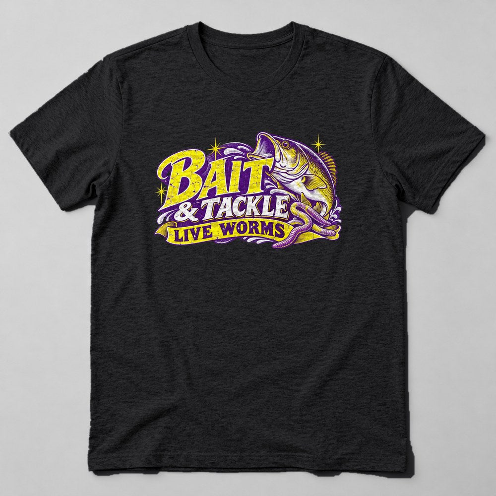 Bait & Tackle Live Worms T-Shirt in Black