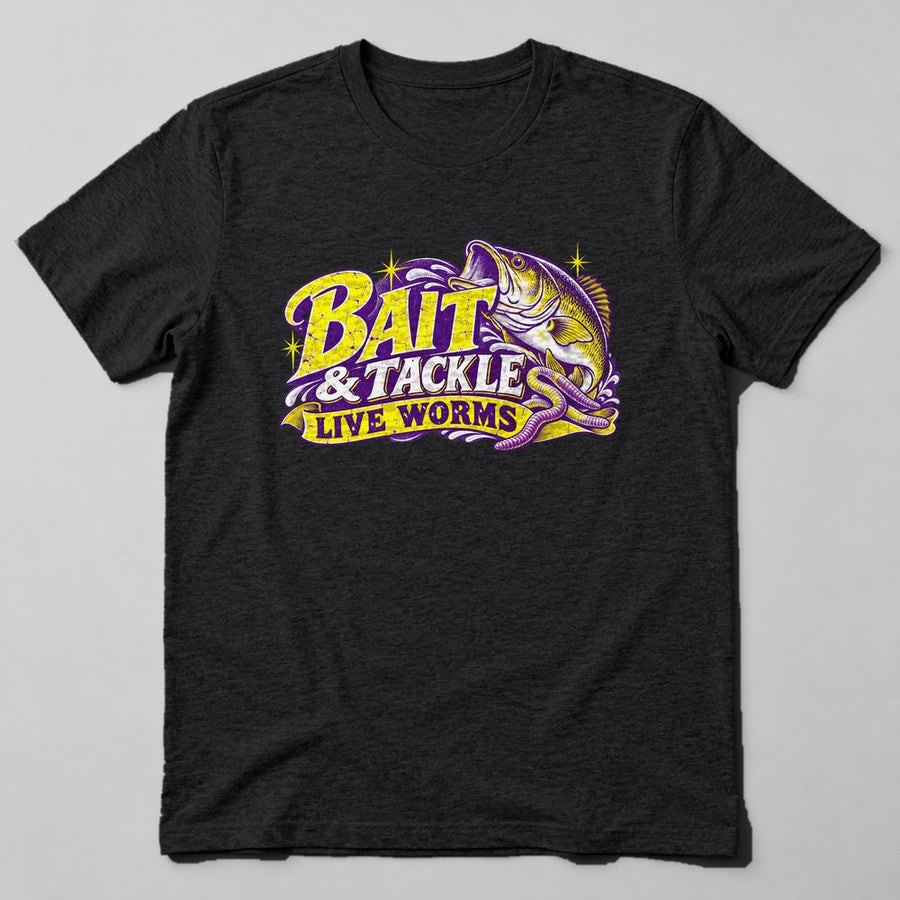 Bait & Tackle Live Worms T-Shirt in Black