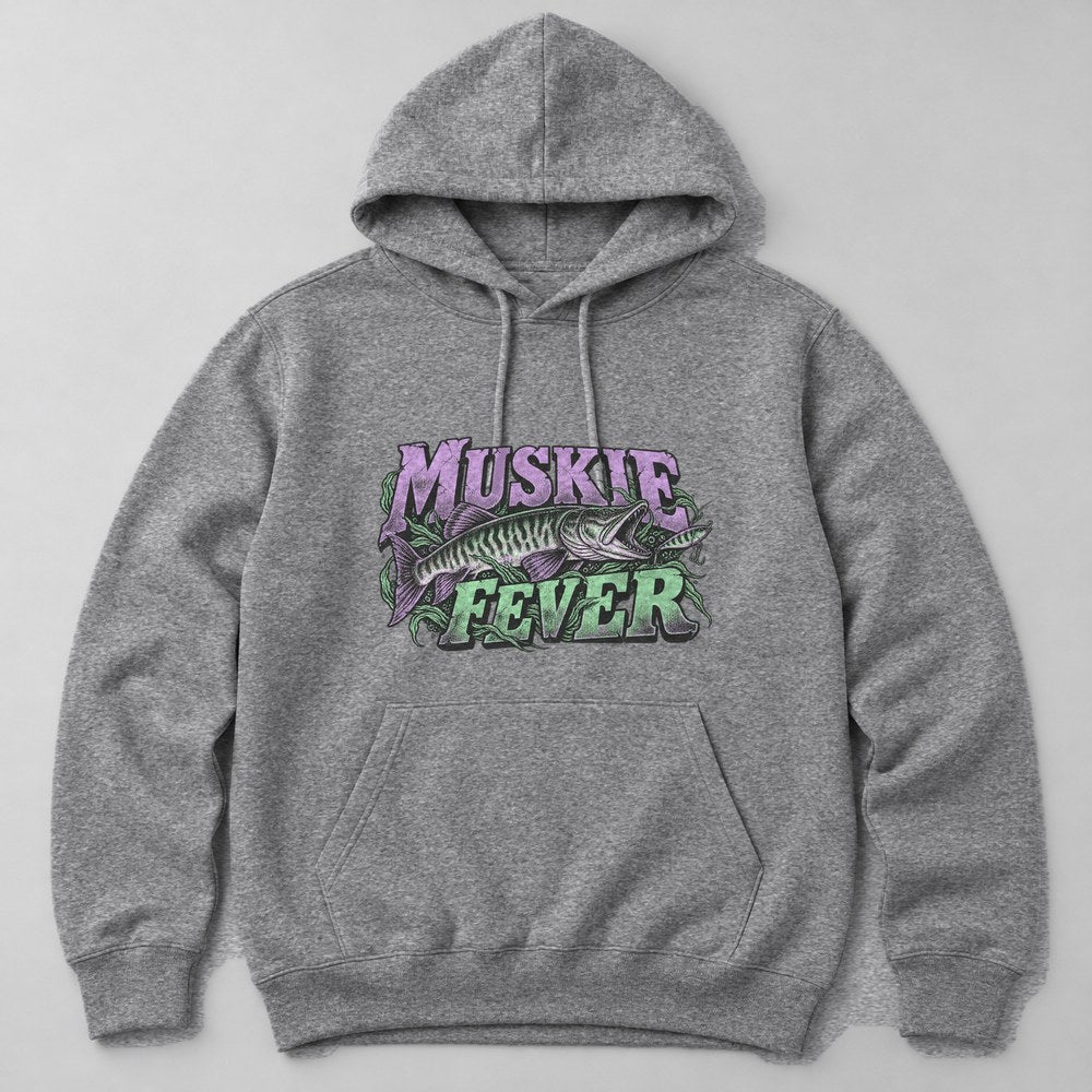 Muskie Fever Hoodie in Heather Grey