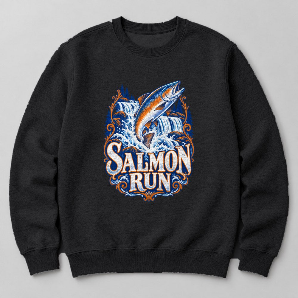 Salmon Run Sweatshirt in Black