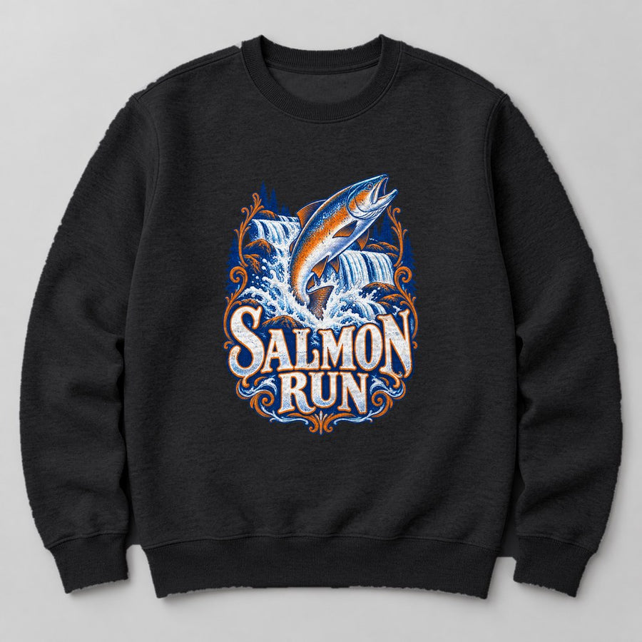 Salmon Run Sweatshirt in Black