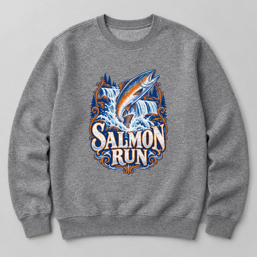 Salmon Run Sweatshirt in Heather Grey