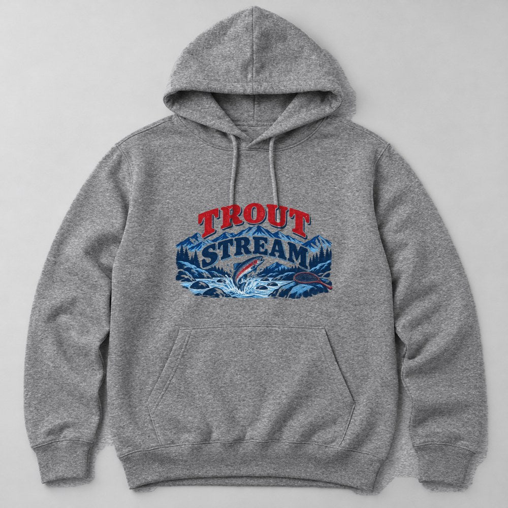 Trout Stream Hoodie in Heather Grey