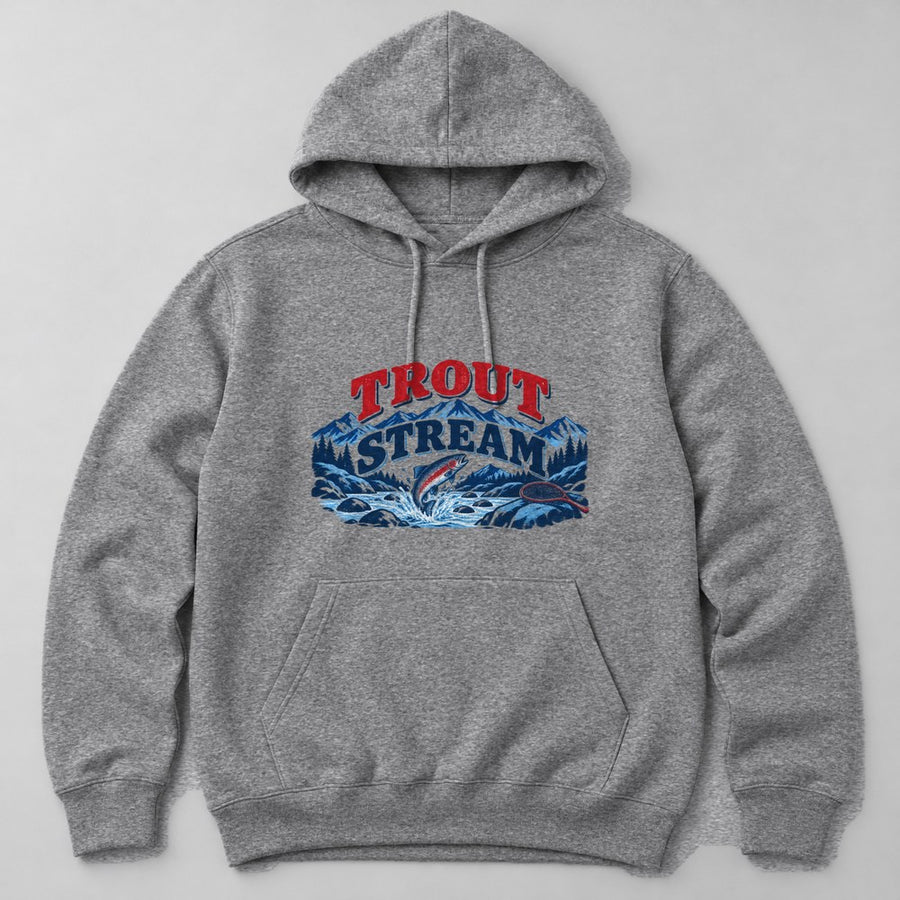 Trout Stream Hoodie in Heather Grey