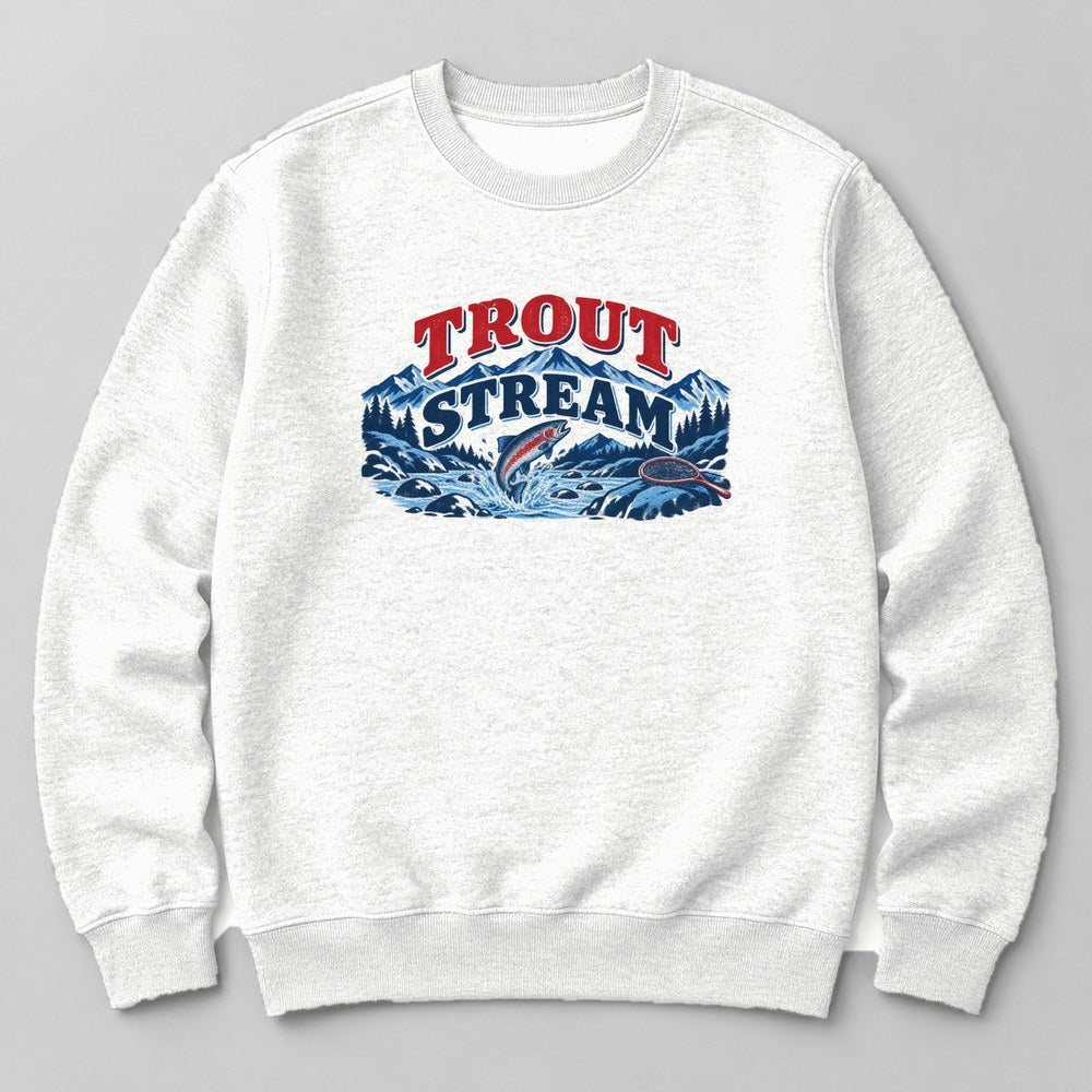 Trout Stream Sweatshirt in White