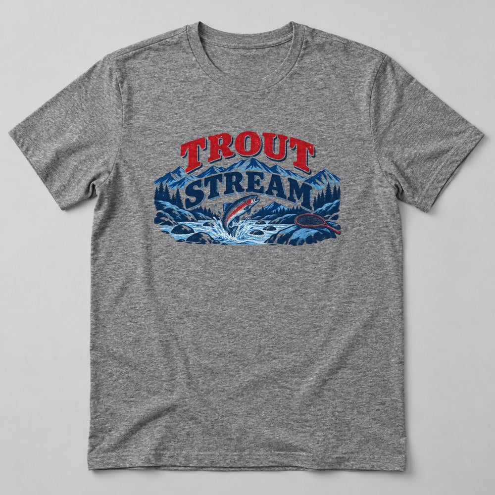 Trout Stream T-Shirt in Heather Grey