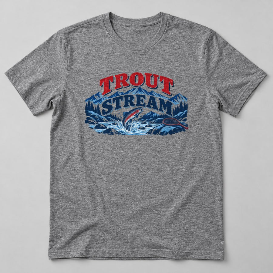 Trout Stream T-Shirt in Heather Grey