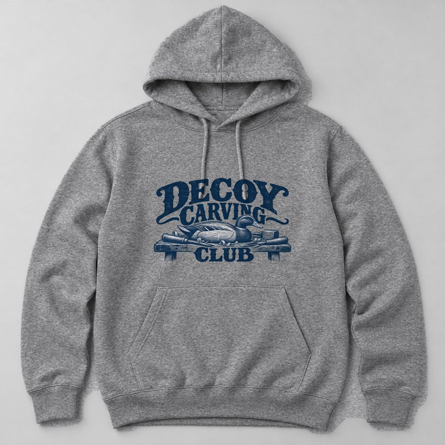 Decoy Carving Club Hoodie in Heather Grey