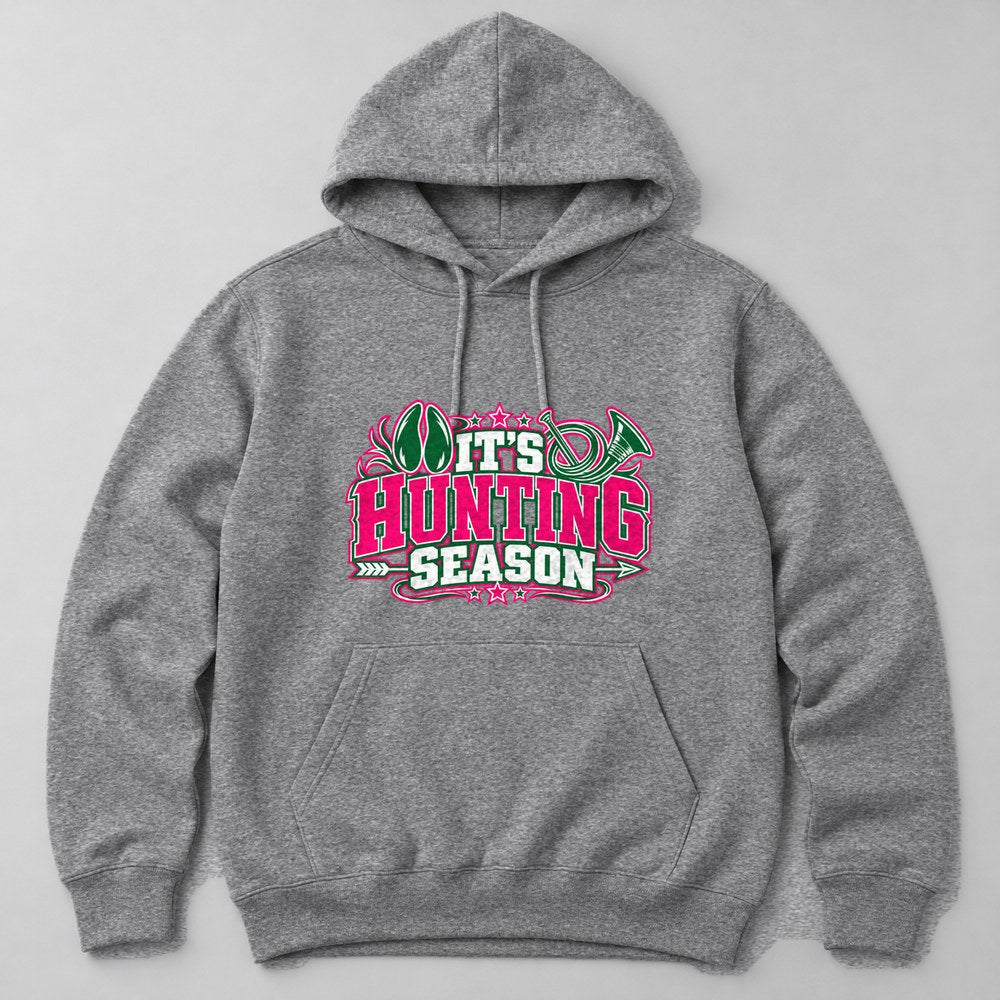 It's Hunting Season Hoodie in Heather Grey