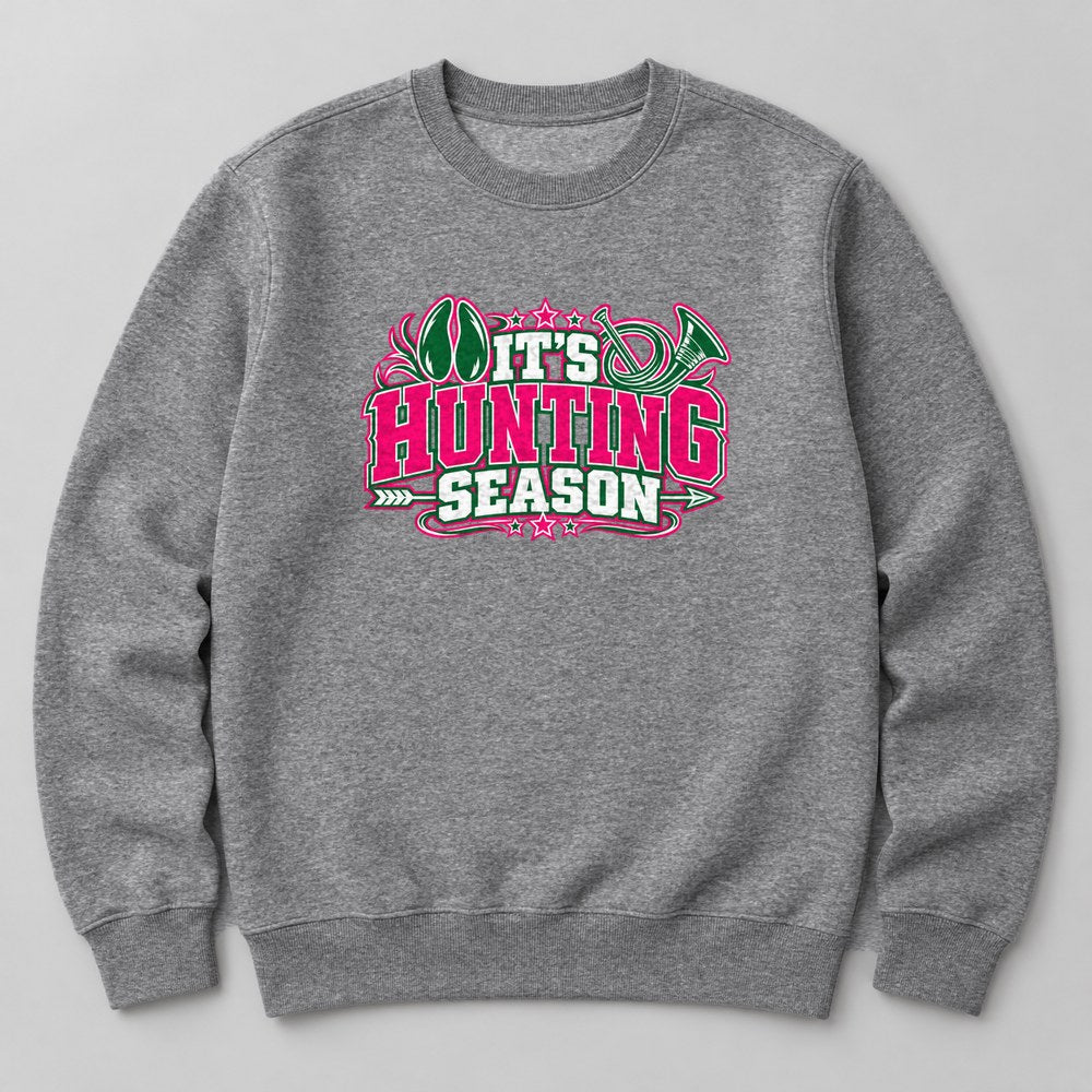It's Hunting Season Sweatshirt in Heather Grey