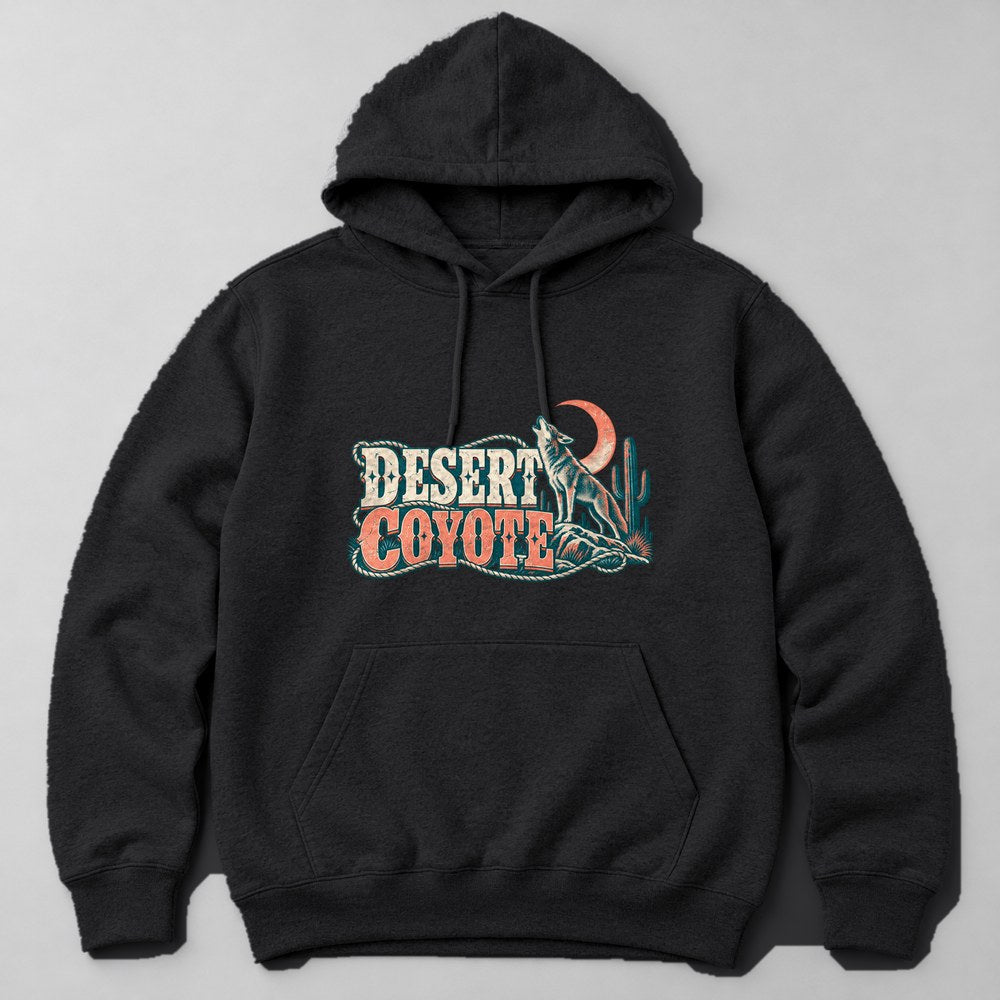 Desert Coyote Hoodie in Black