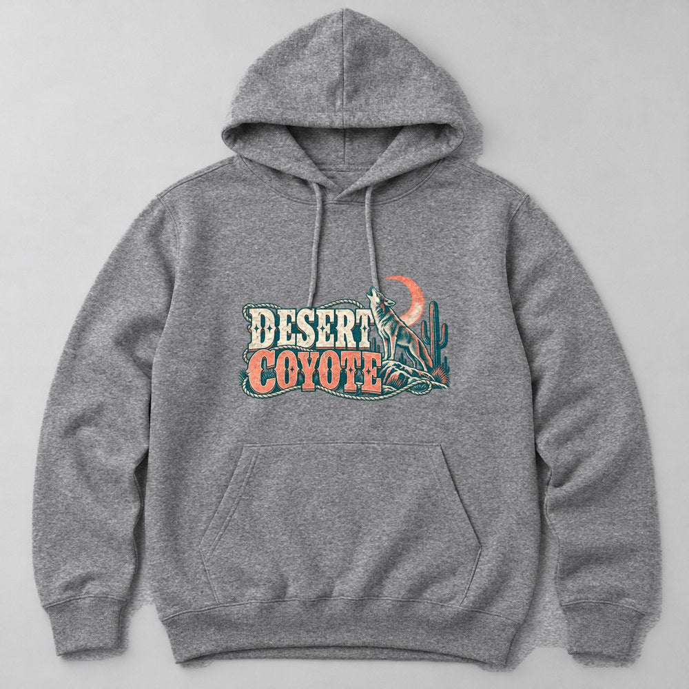 Desert Coyote Hoodie in Heather Grey