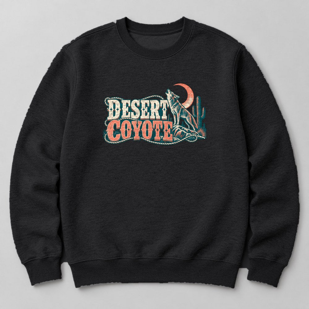 Desert Coyote Sweatshirt in Black