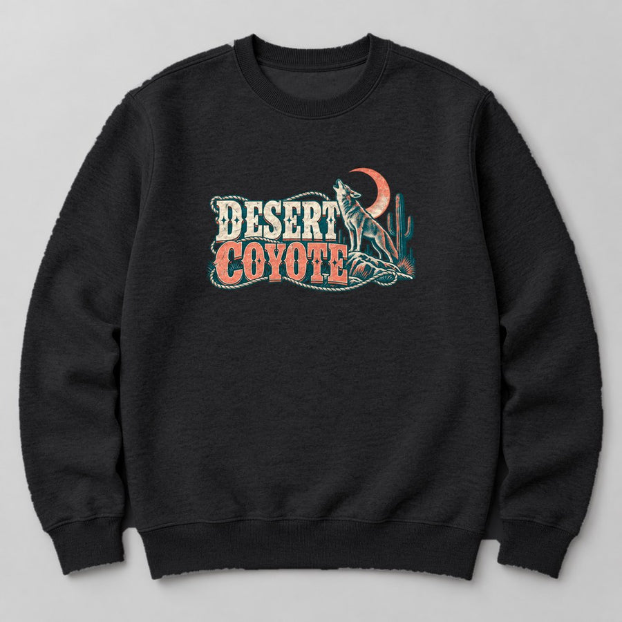 Desert Coyote Sweatshirt in Black