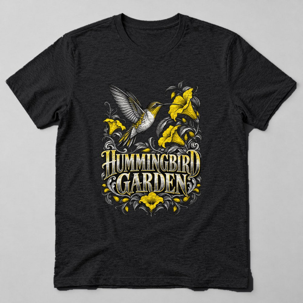 Hummingbird Garden T-Shirt in Black