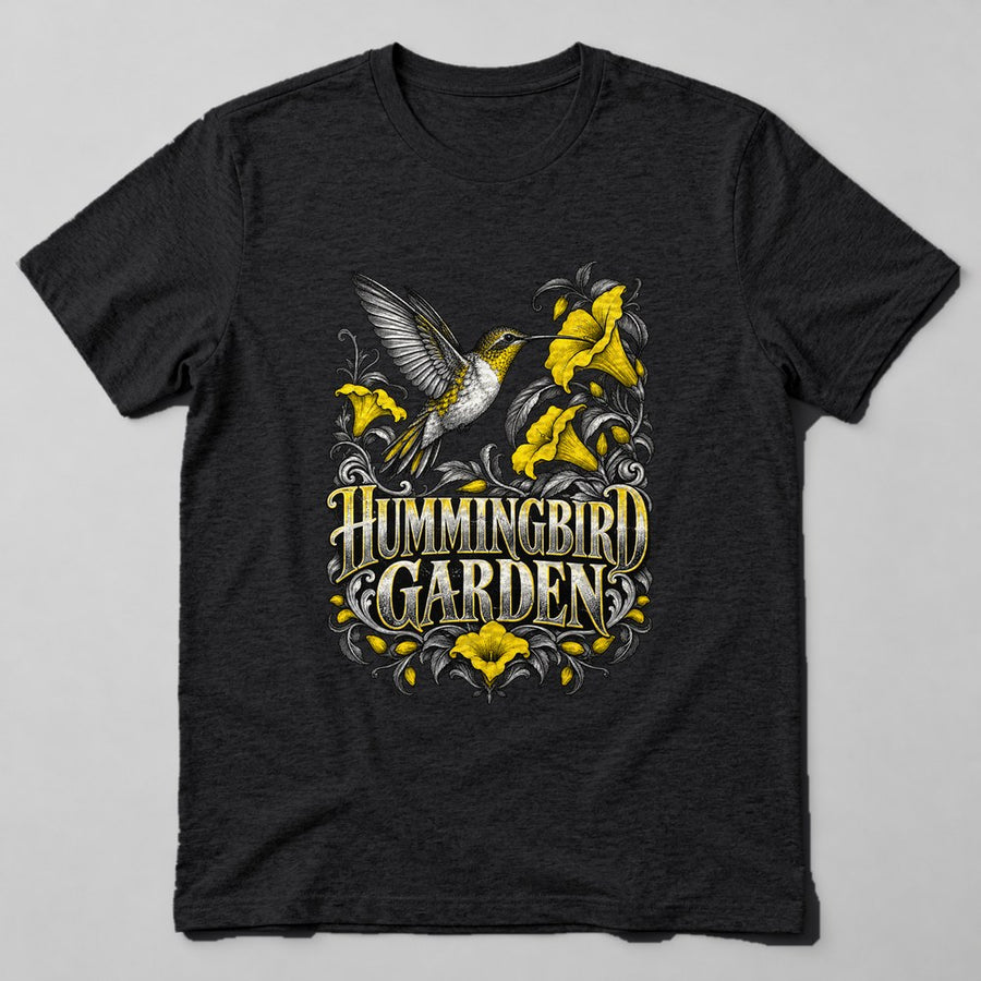 Hummingbird Garden T-Shirt in Black