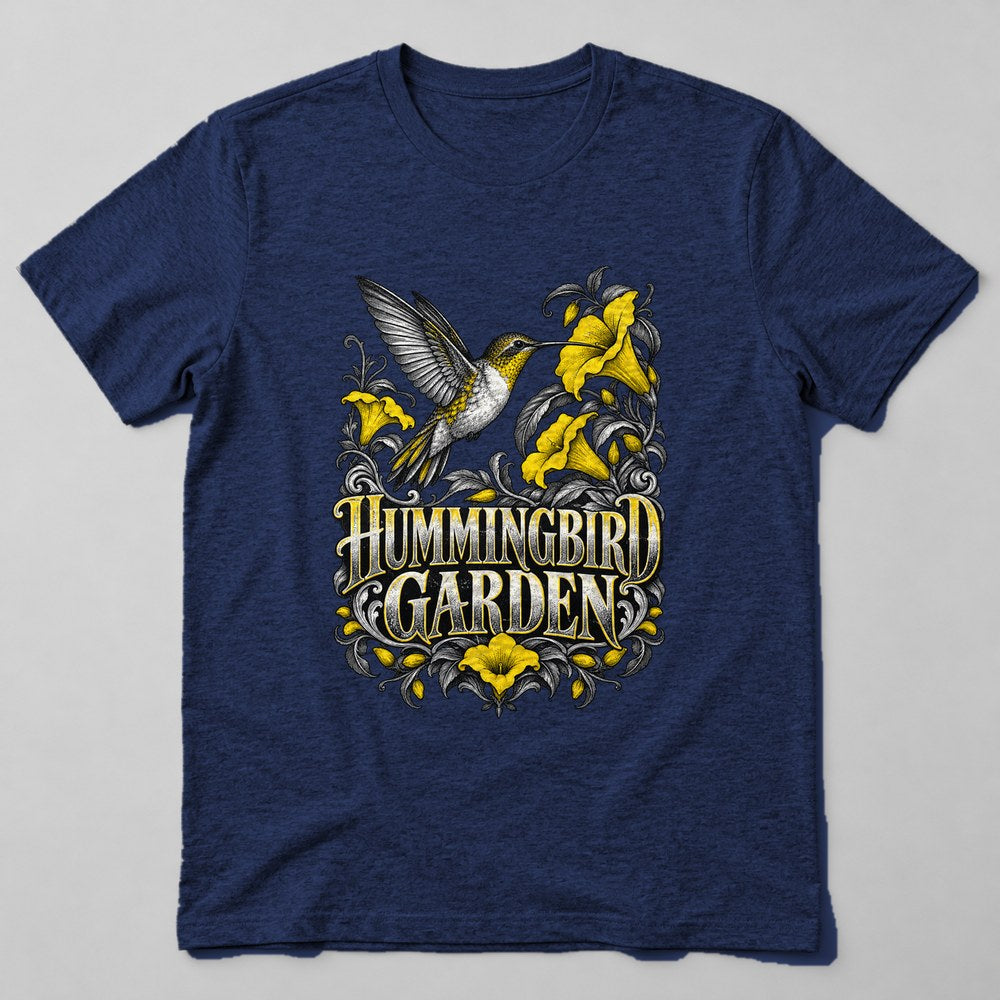 Hummingbird Garden T-Shirt in Navy