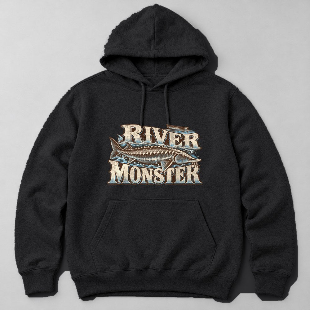 River Monster Hoodie in Black