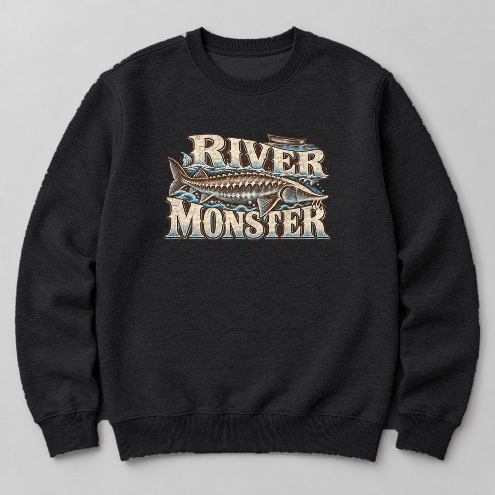 River Monster Sweatshirt in Black