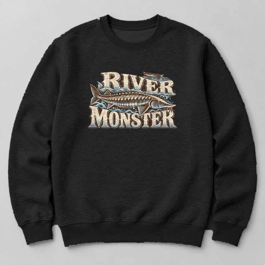 River Monster Sweatshirt in Black