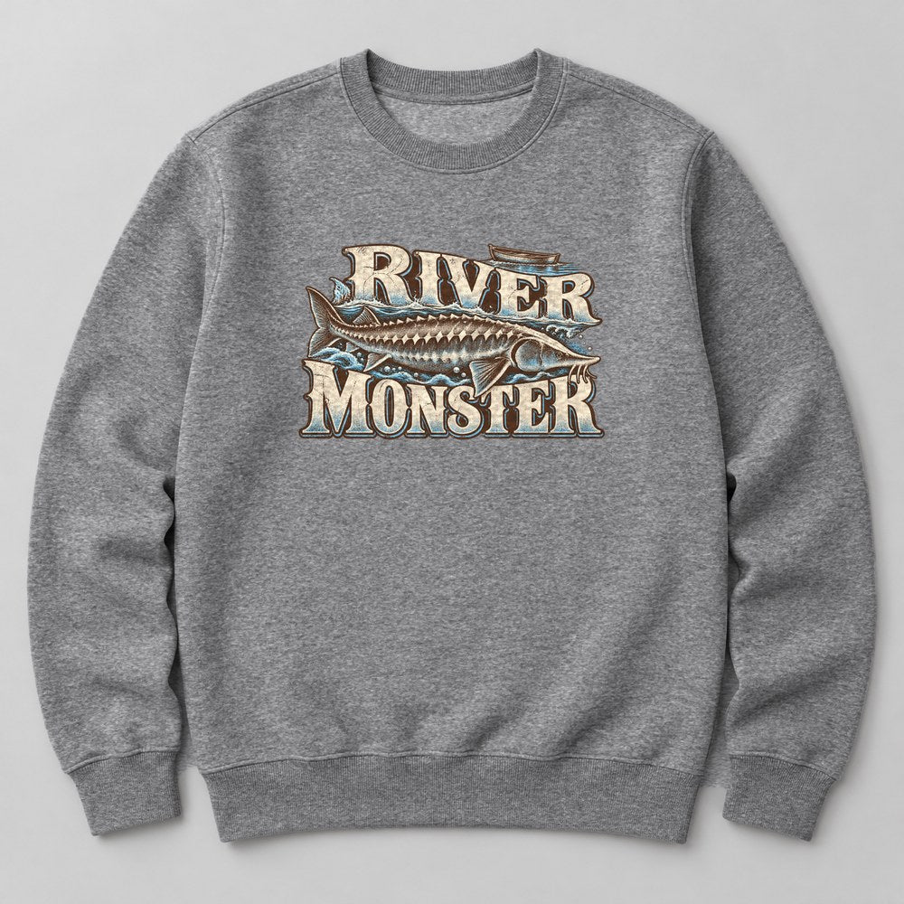 River Monster Sweatshirt in Heather Grey