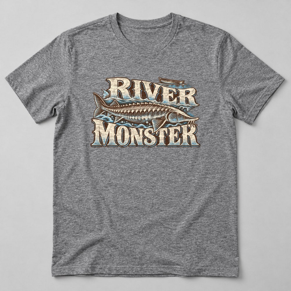 River Monster T-Shirt in Heather Grey