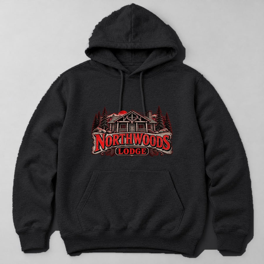 Northwoods Lodge Hoodie in Black