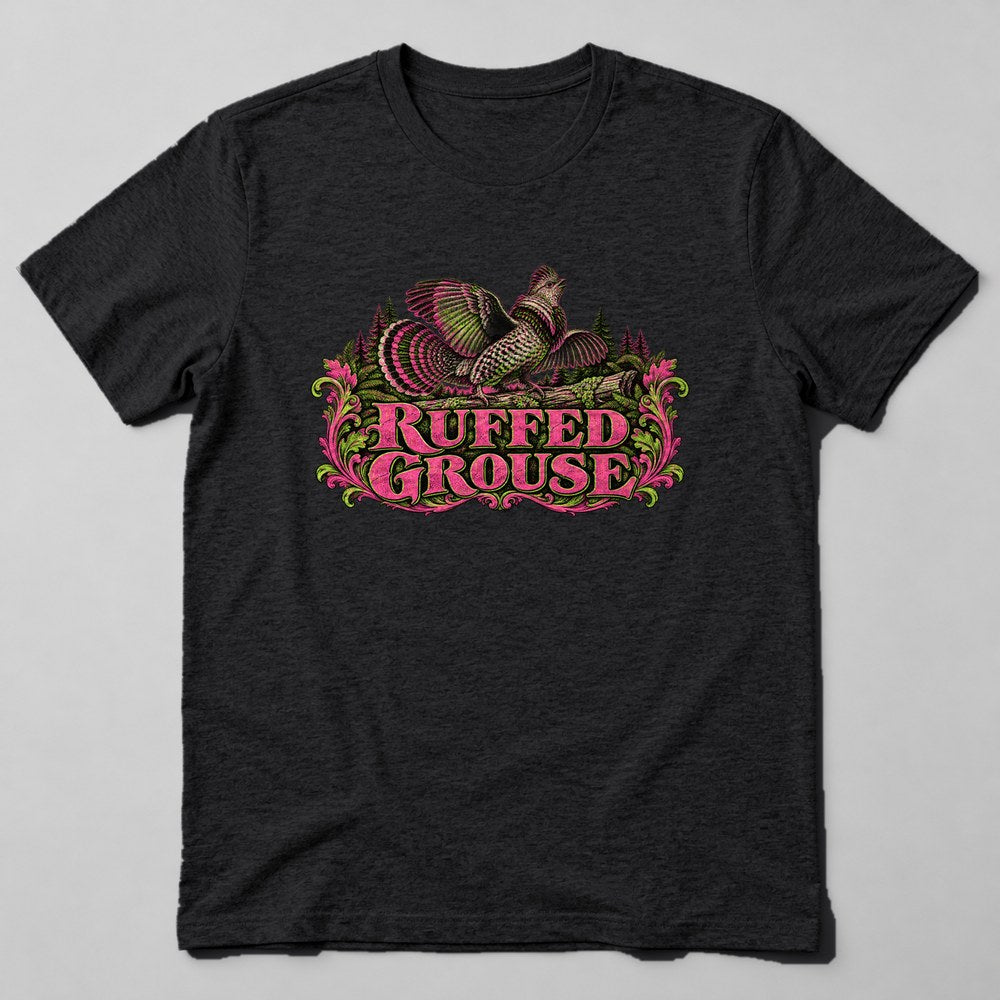 Ruffed Grouse T-Shirt in Black
