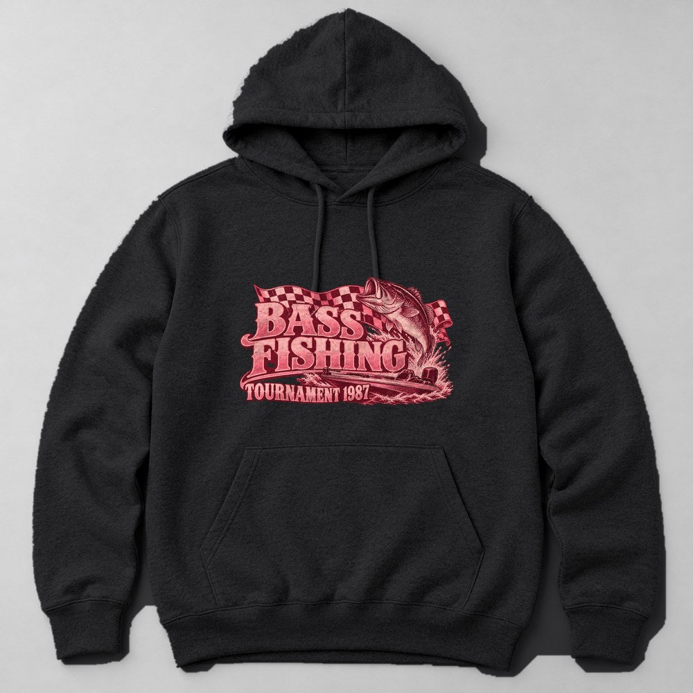Bass Fishing Tournament 1987 Hoodie in Black
