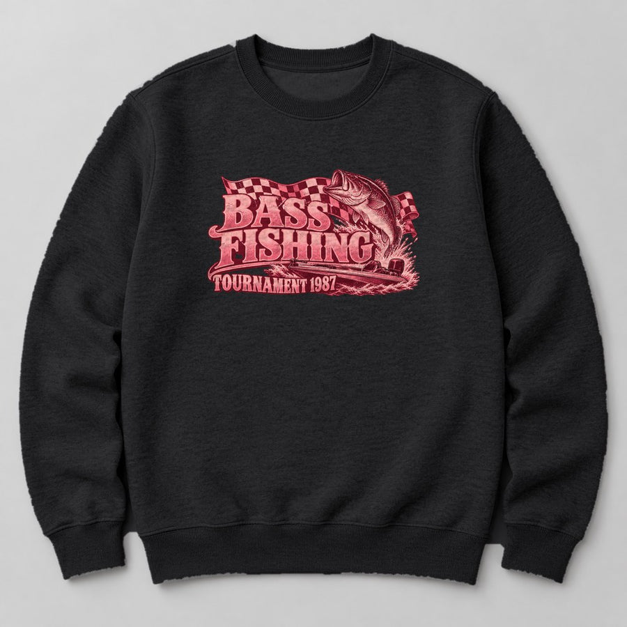 Bass Fishing Tournament 1987 Sweatshirt in Black
