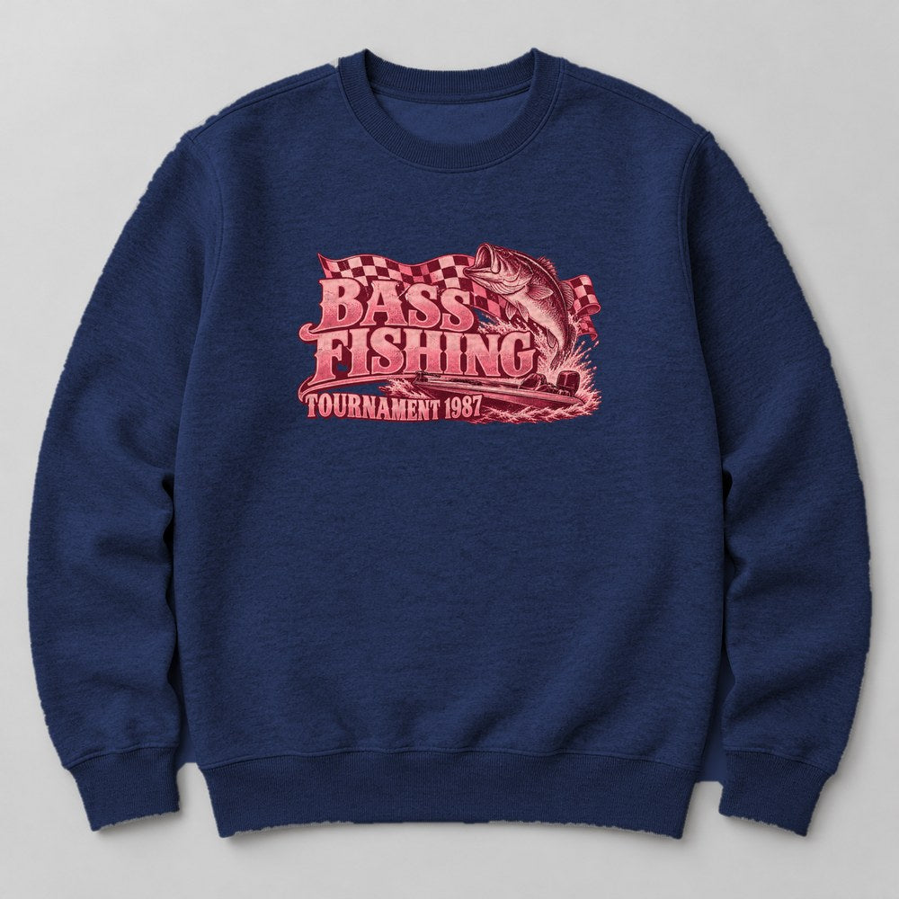Bass Fishing Tournament 1987 Sweatshirt in Navy