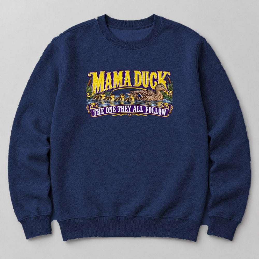 Mama Duck the One They All Follow Sweatshirt in Navy