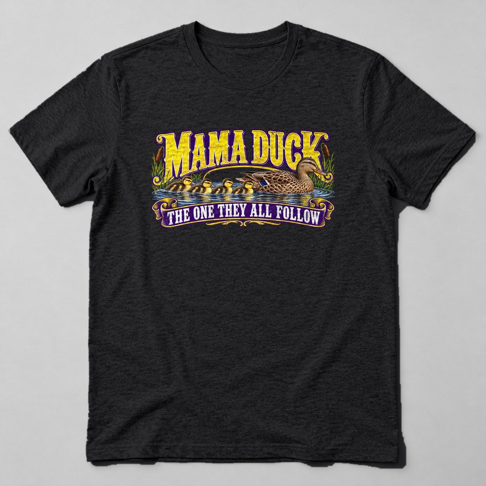 Mama Duck the One They All Follow T-Shirt in Black