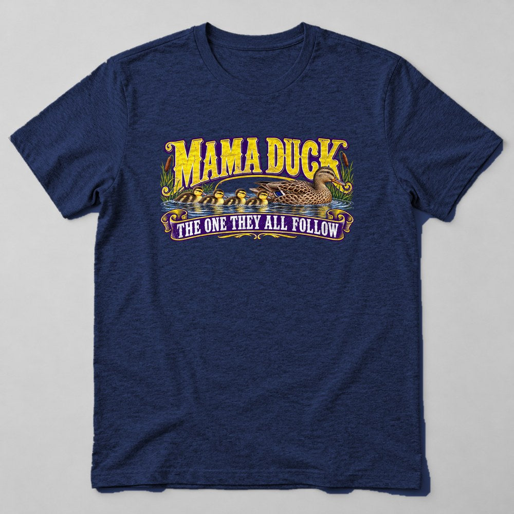 Mama Duck the One They All Follow T-Shirt in Navy