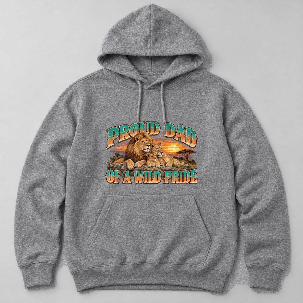 Proud Dad of a Wild Pride Hoodie in Heather Grey