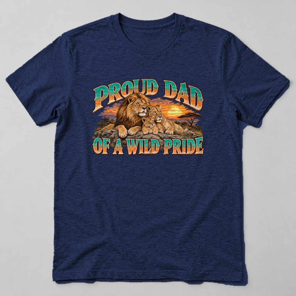 Proud Dad of a Wild Pride T-Shirt in Navy