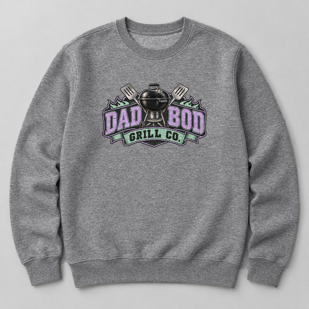 Dad Bod Grill Co. Sweatshirt in Heather Grey